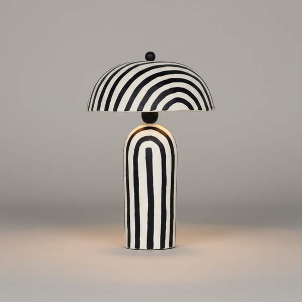 The Rhythm Dome Table Lamp front view - sustainable lighting by Nestlume